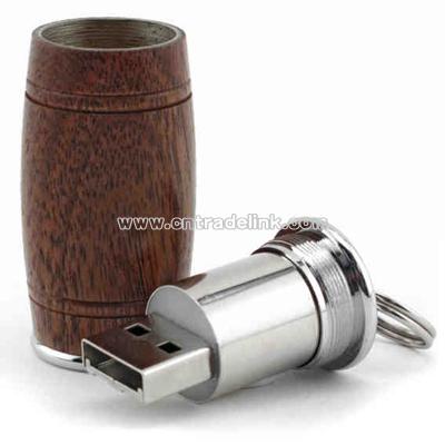 Specialty Usb Drive With Oak Barrel Case