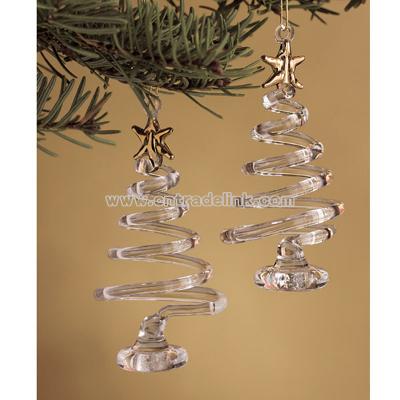 Spiral Tree Glass Ornaments (set of 2)