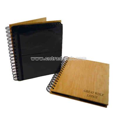 Spiral bound Alder wood photo album