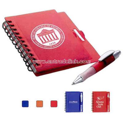 Spiral notebook with pen