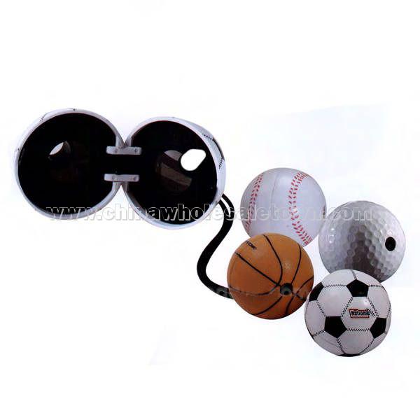 Sports ball shaped folding binoculars