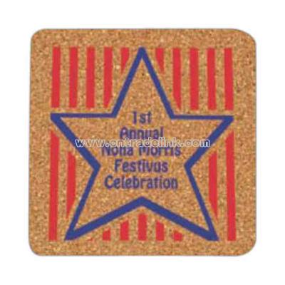 Square natural cork coaster