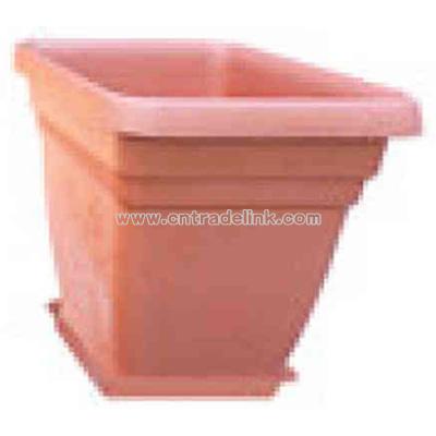 Square plastic potting vase