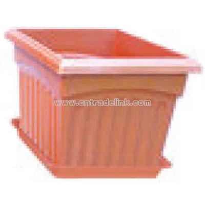 Square plastic potting vase