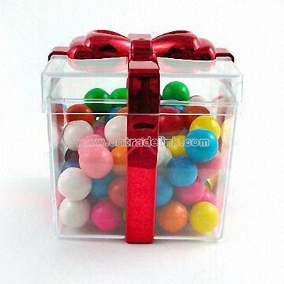 Square-shaped Container with Plated Ribbon