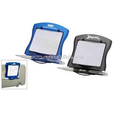 Square visor notebook with back metal clip