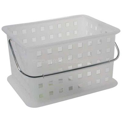 Stackable Plastic Storage Basket - Clear Frost