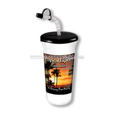 Stadium cup with straw