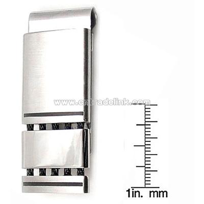 Stainless Steel Black Braided Cable Money Clip