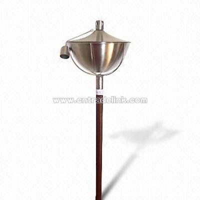 Stainless Steel Garden Oil Lamp with Snuffer Cap