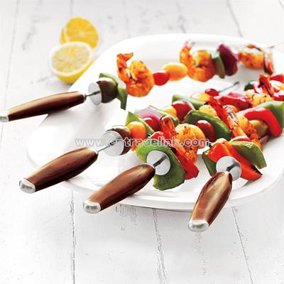 Stainless Steel Skewers with Pakkawood Handles