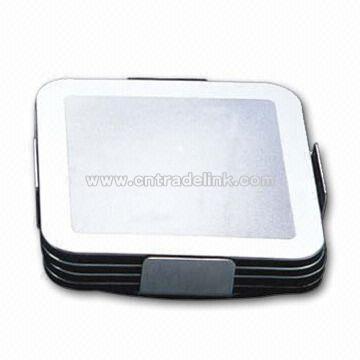 Stainless Steel Wine Bottle Coaster Set with EVA Base