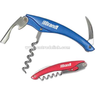 Stainless steel bottle opener with aluminum handle