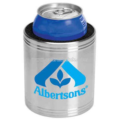 Stainless steel can cooler with non-skid bottom