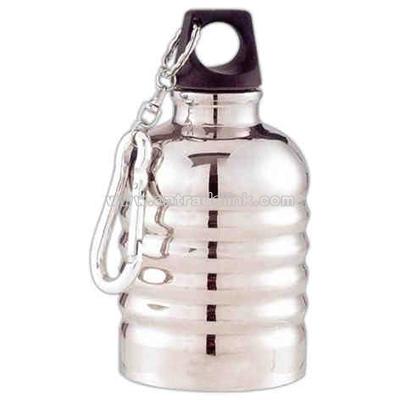 Stainless steel retro water bottle with easy clip carabiner