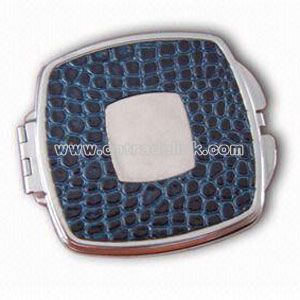 Stainless steel with leather two sided mirror