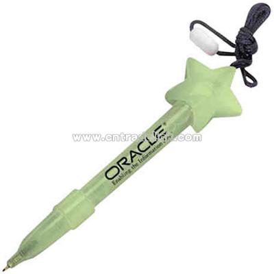 Star - Glow in the dark pen with bubbles and breakaway neck cord
