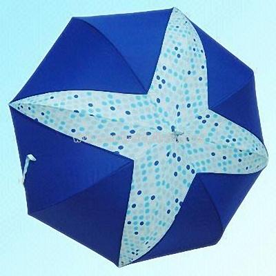 Star Patched Umbrella with Acrylic Hook Handle