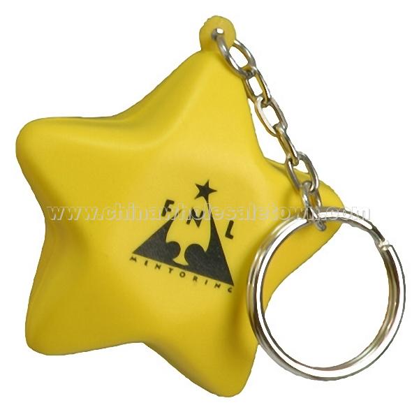 Star Stress Ball KeyChain-Key Ring