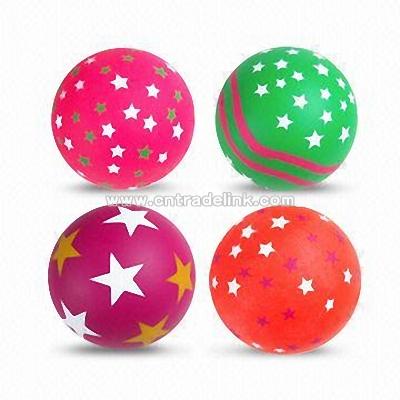 Star and Wave Design Rubber Balls