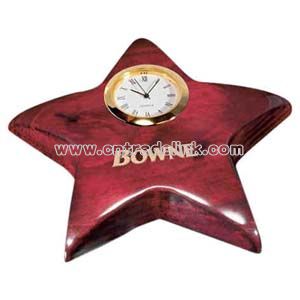Star shape rosewood clock