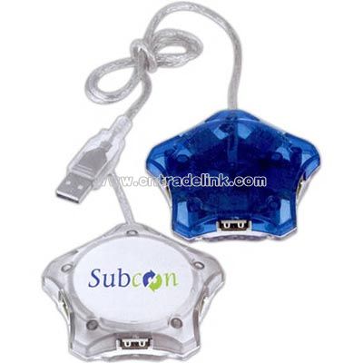 Star shaped 5 port USB hub