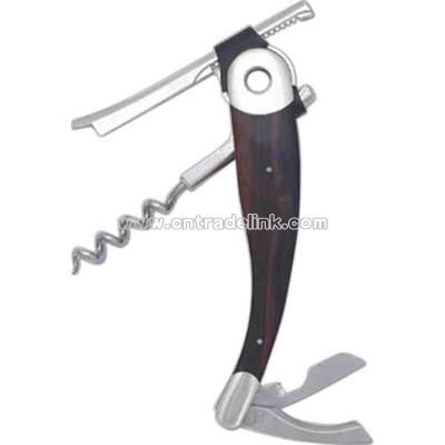 Steel and ebony corkscrew with patented circular gear