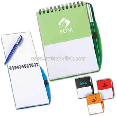 Steno pad with pen
