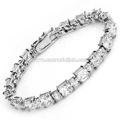 Sterling Silver Bracelet with Cubic Zirconia