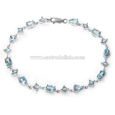 Sterling Silver Bracelet with Topaz