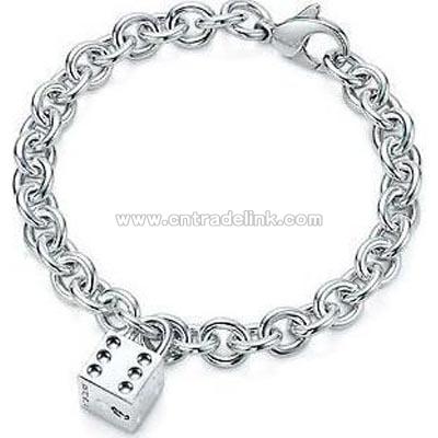 Sterling Silver Charm Link Bracelet