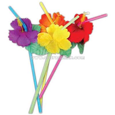 Straws with flowers