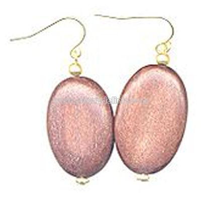 Studio By Dauplaise Oval Wood Drop Earrings