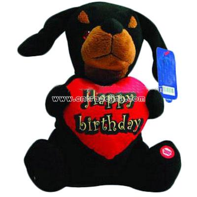 Stuffed Birthday Gift Black Dog