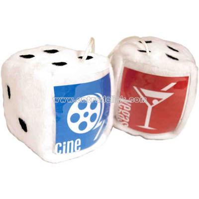 Stuffed fuzzy white dice