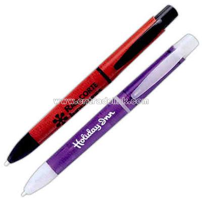 Stylus twist plastic pen combination