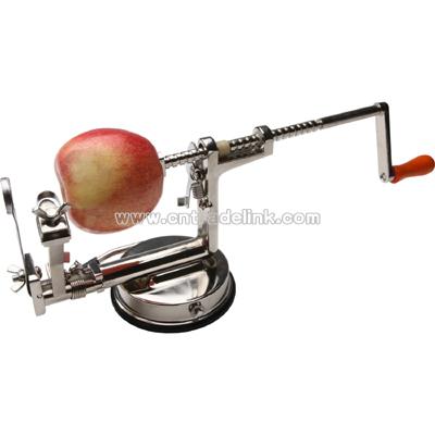 Suction mount fruit and vegetable peeler and slicer