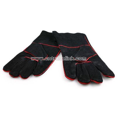 Suede Gloves Black Pair