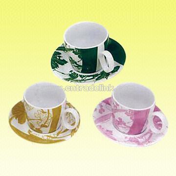Super-white Porcelain Cups and Saucers