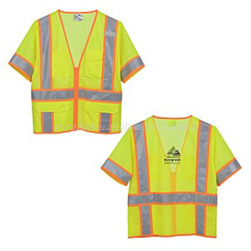 Surveyor Zippered Two-Tone Short-Sleeve Vest