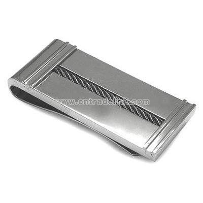 TITANIUM & BLACK CABLE EM CABLE MONEY CLIP