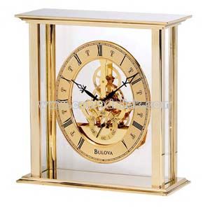 Table clock with solid brass case