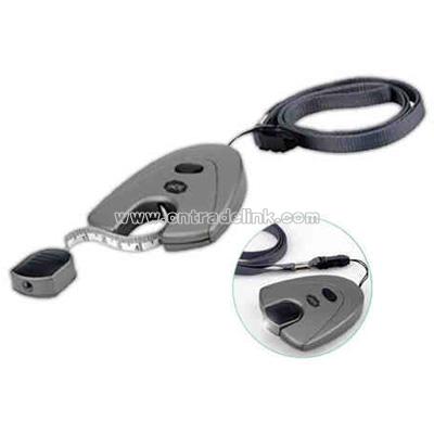 Tape measure with LED light at tip of tape