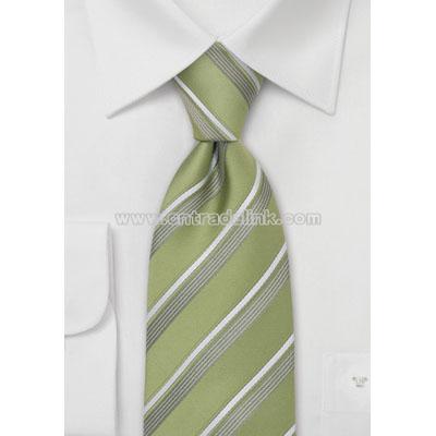 Tea-Green Striped Tie by Cavallieri