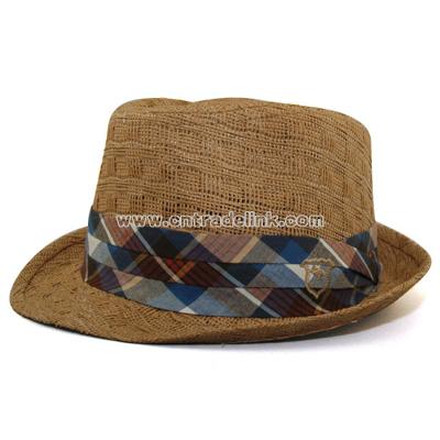 Teak Straw Fedora hat