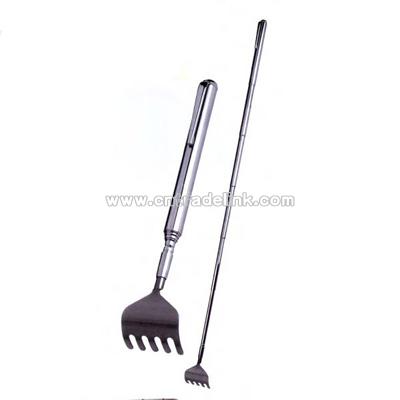 Telescoping metal back scratcher