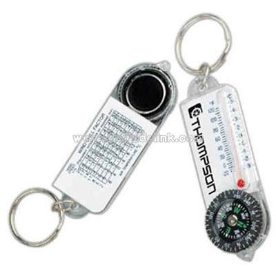 Thermometer/compass Key Tag
