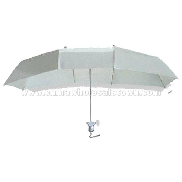 Three-fold Umbrella for Lovers with Two Tops