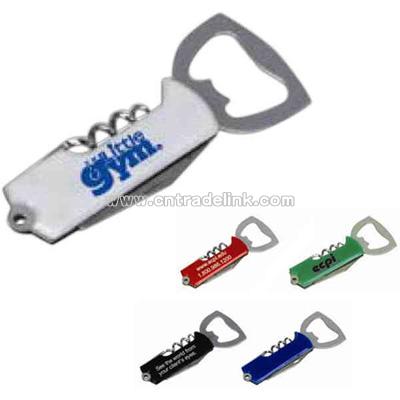 Three-in-one bottle opener