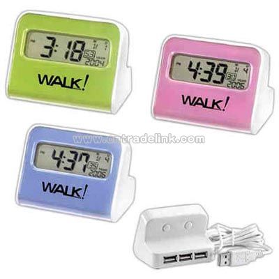 Three-port USB hub with clock